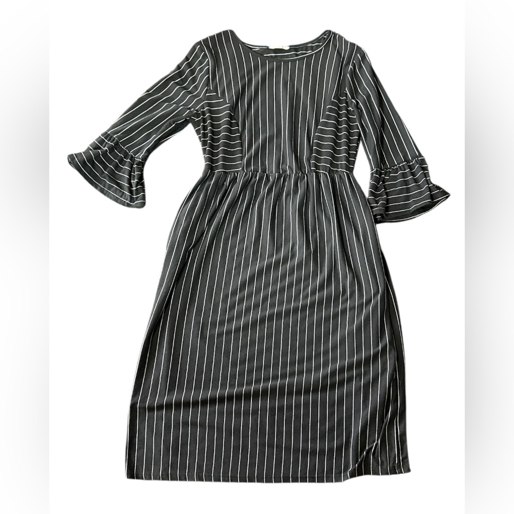 Elegant Striped Black Dress